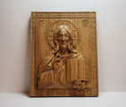 Резная икона «Господь Бог Вседержитель» из дуба(арт.И-00012) - уменьшенное фото.№2