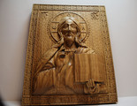 Резная икона «Господь Бог Вседержитель» из дуба(арт.И-00012) - уменьшенное фото.№6
