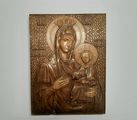 Резная икона «Иверская икона Божией Матери» из дуба(арт.И-00004) - уменьшенное фото.№4