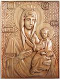 Резная икона «Иверская икона Божией Матери» из дуба(арт.И-00041) - уменьшенное фото.№1