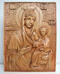 Резная икона «Иверская икона Божией Матери» из дуба(арт.И-00041) - уменьшенное фото.№2