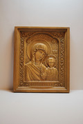Резная икона «Казанская икона Божией Матери» из бука(арт.И-00001) - уменьшенное фото.№2