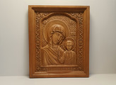 Резная икона «Казанская икона Божией Матери» из бука(арт.И-00001) - уменьшенное фото.№3