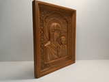 Резная икона «Казанская икона Божией Матери» из бука(арт.И-00001) - уменьшенное фото.№5