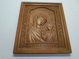 Резная икона «Казанская икона Божией Матери» из бука(арт.И-00001) - уменьшенное фото.№7