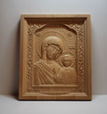 Резная икона «Казанская икона Божией Матери» из бука(арт.И-00011) - уменьшенное фото.№2