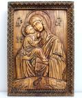 Резная икона «Почаевская икона Божией Матери» из дуба(арт.И-00035) - уменьшенное фото.№1