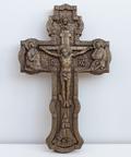 Резная икона «Крест - распятие Спасителя» из дуба(арт.И-00038) - уменьшенное фото.№1