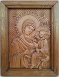Резная икона «Тихвинская икона Божией Матери» из бука(арт.И-00030) - уменьшенное фото.№1