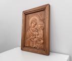 Резная икона «Тихвинская икона Божией Матери» из бука(арт.И-00030) - уменьшенное фото.№4