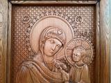 Резная икона «Тихвинская икона Божией Матери» из бука(арт.И-00030) - уменьшенное фото.№5