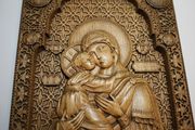 Резная икона «Владимирская икона Божией Матери» из бука(арт.И-00002) - уменьшенное фото.№10