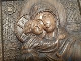 Резная икона «Владимирская икона Божией Матери» из дуба(арт.И-00021) - уменьшенное фото.№13