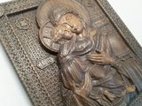 Резная икона «Владимирская икона Божией Матери» из дуба(арт.И-00021) - уменьшенное фото.№14