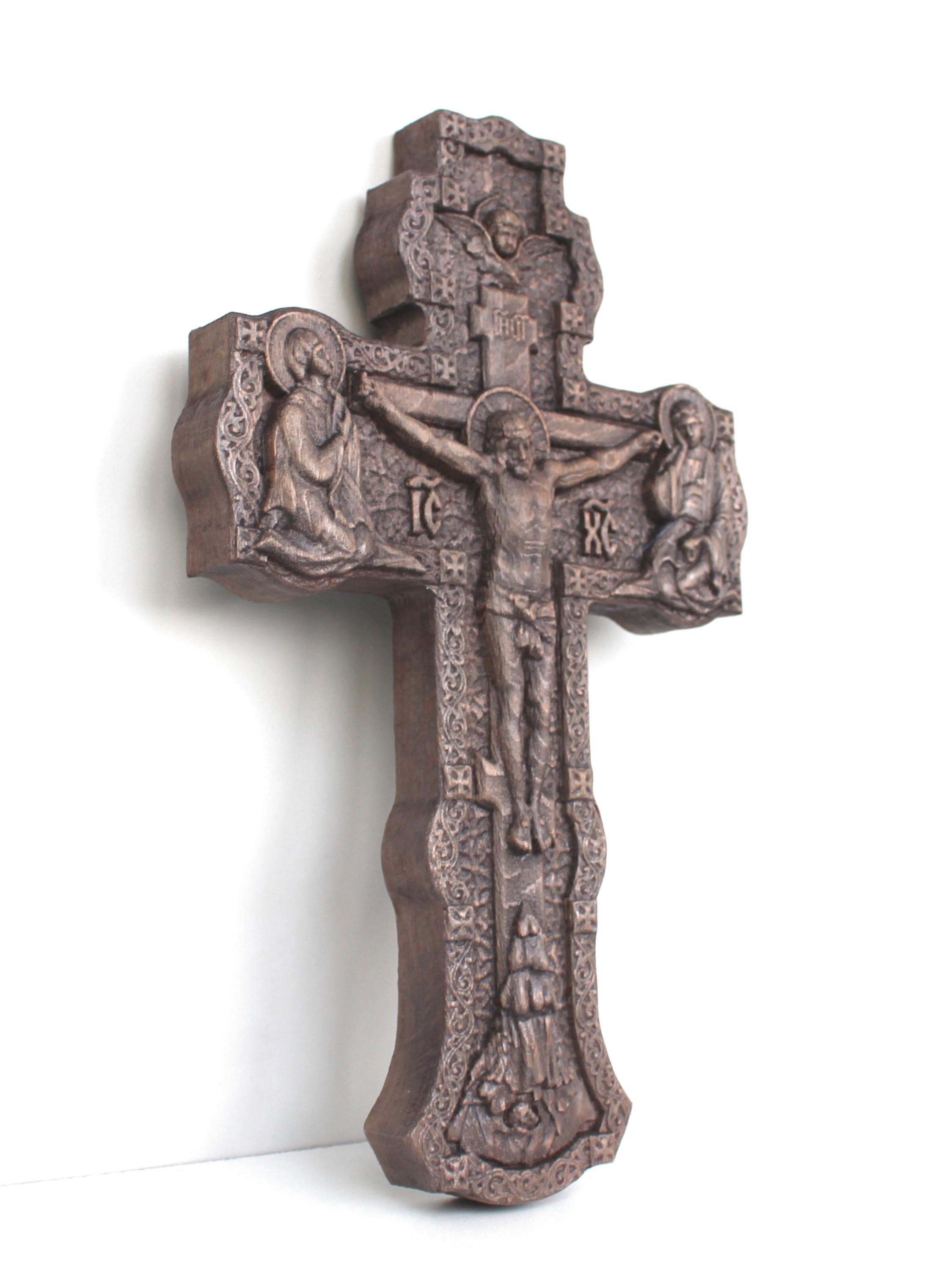 Распятие резное из бука