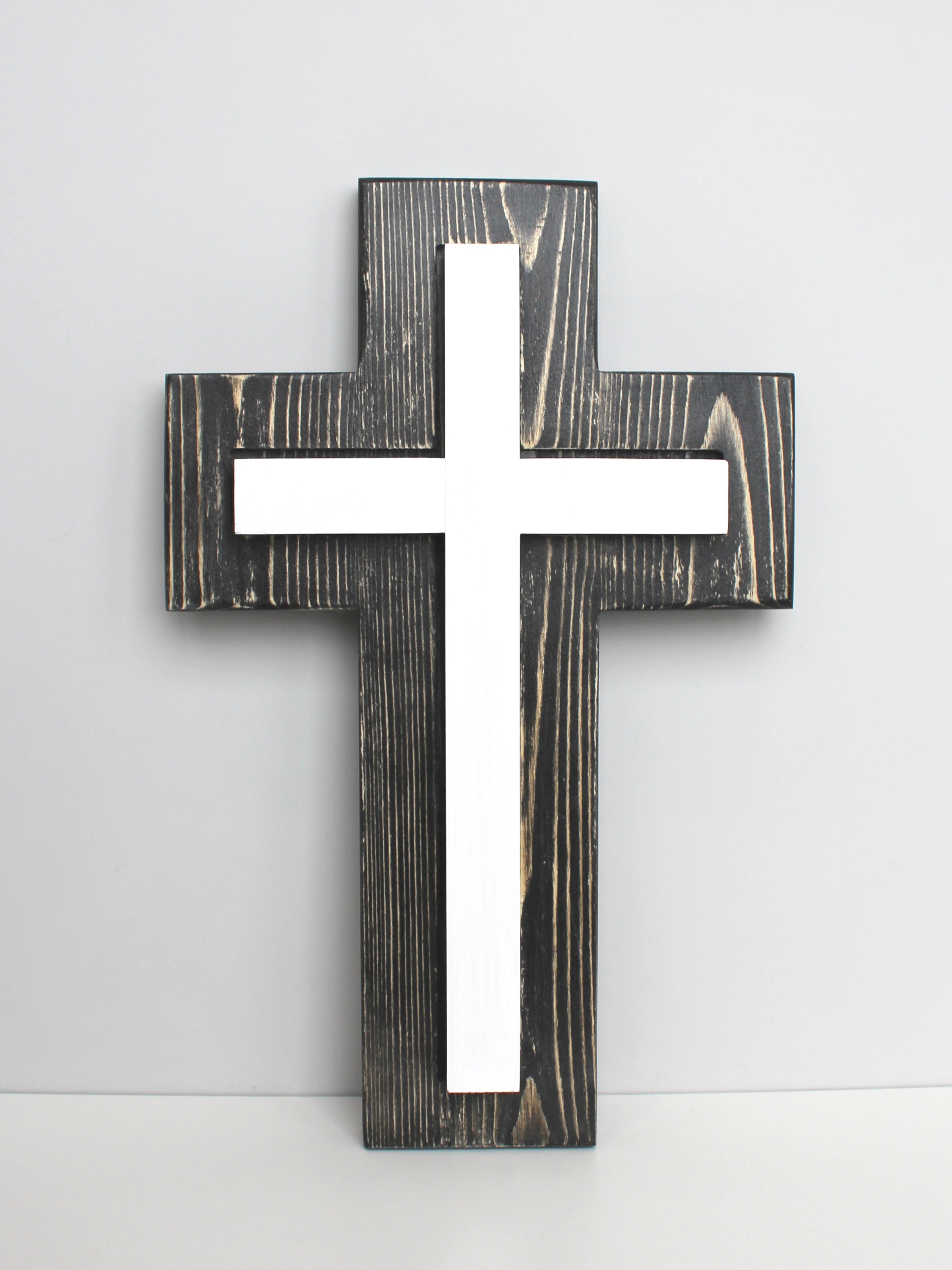 Крест настенный сдвоенный из дерева